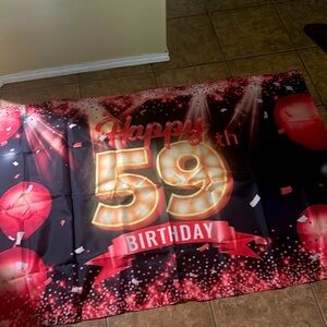 Happy 59th Birthday Banner Backdrop